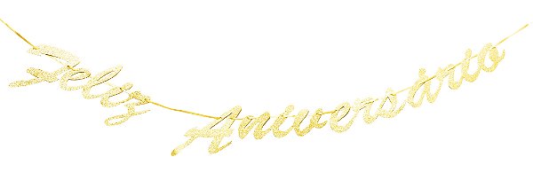 Faixa decorativa feliz aniversário dourada com glitter (01 un)