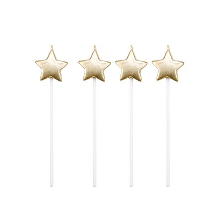 Vela estrelas douradas (04 un)