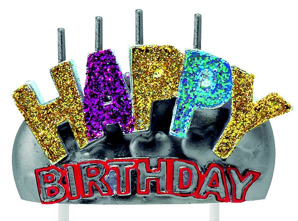 Vela happy birthday colorida (01 un)