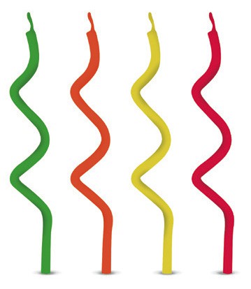 Vela espiral neon 8cm (18un)