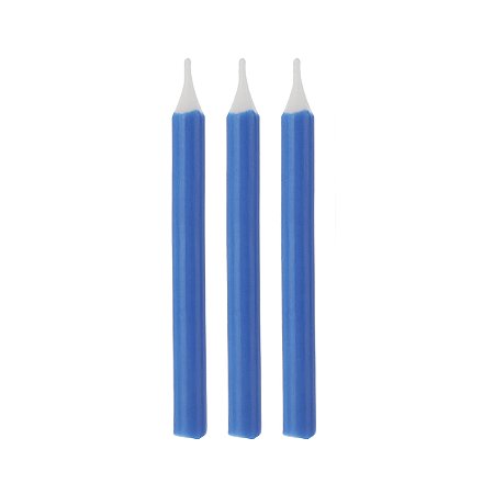 Vela palito lisa azul (16 un)