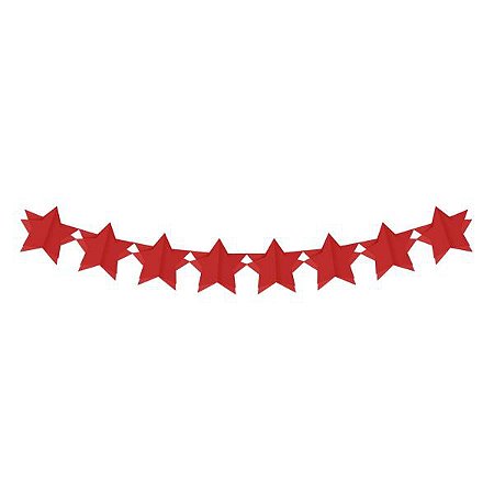 Faixa decorativa estrelas 3d vermelha (01 un)