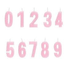 Vela numeral rosa tracejada (01 un)