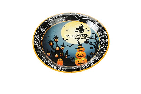 Prato de papel noite halloween (10 un)