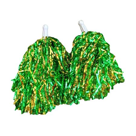 Pompom verde e amarelo copa (02 un)