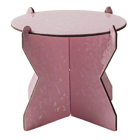 Mini boleira rosa claro holográfico