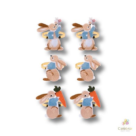 Porta guardanapo coelhos (6 unidades)
