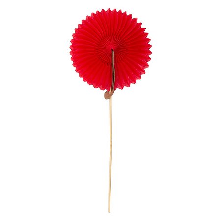 Leque flor de papel vermelho