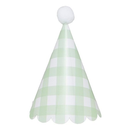 Chapéu de festa xadrez verde (5 unidades)