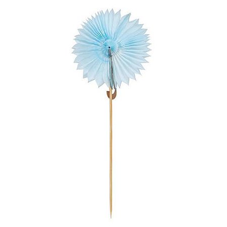 Leque flor de papel azul claro