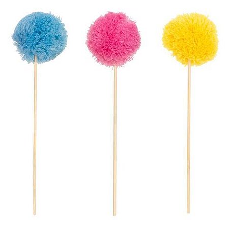 Topo de bolo trio pompom