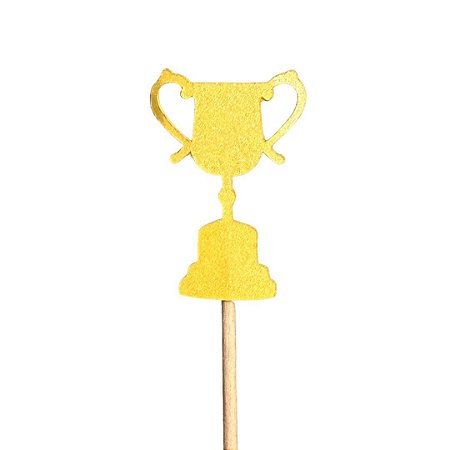 Toppers taça, troféu dourado (10 unidades)