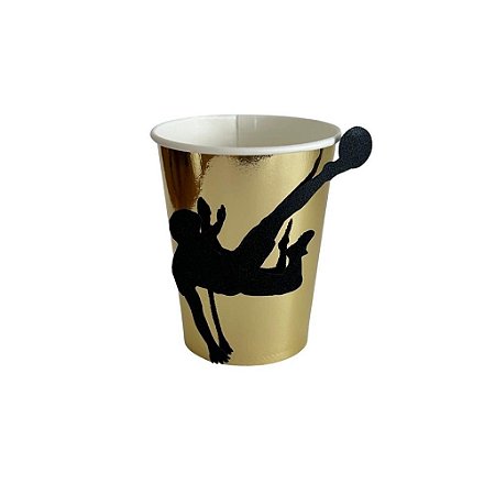 Copo dourado jogador de futebol (10 unidades)