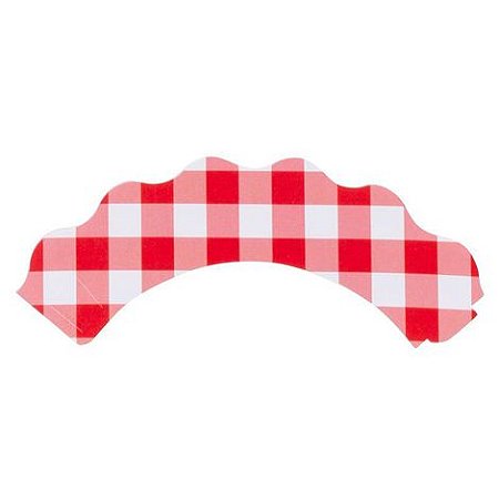 Forminha de cupcake xadrez vermelho (10 unidades)