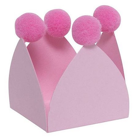 Forminha para doces com pompom rosa (20 unidades)