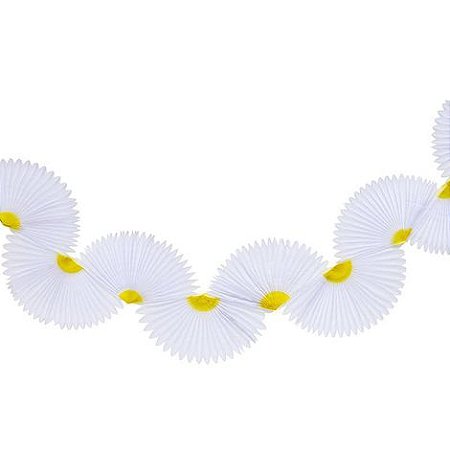 Guirlanda leque de papel de seda margarida (1 unidade)