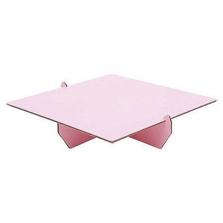 Bandeja quadrada rosa claro