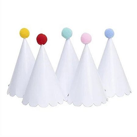 Chapéu de festa branco (5 unidades)