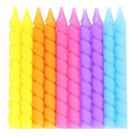 Vela espiral colorida 10 und