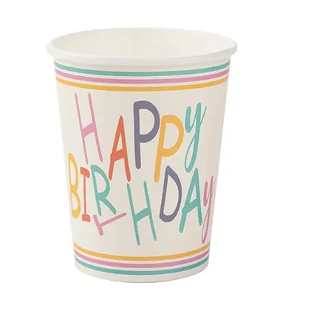 Copo de papel happy birthday (10un)