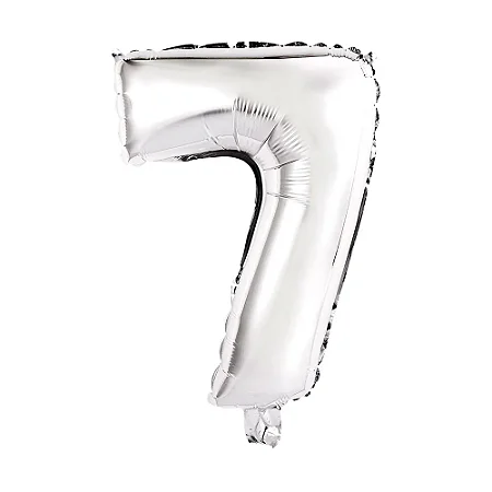 Balão numeral 7 prata metalizado (1 un)