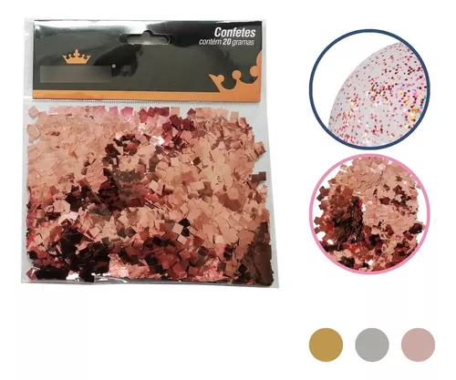 Confete rose gold metalizado quadrado (20 gr)