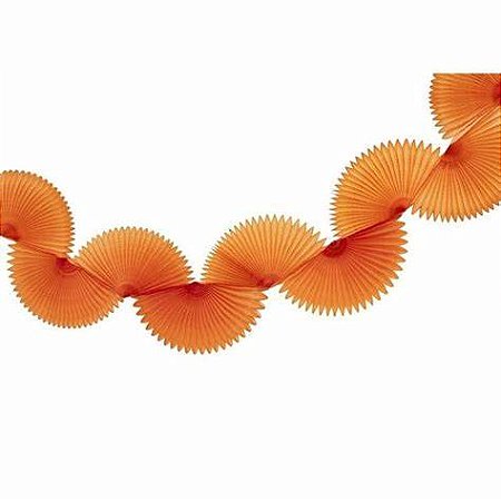 Guirlanda leques de papel de seda laranja elétrico (1 und)
