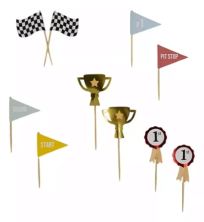 Toppers para doces/cupcakes carros gol (10 unidades)