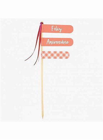 Topo para bolo feliz aniversário (1un)