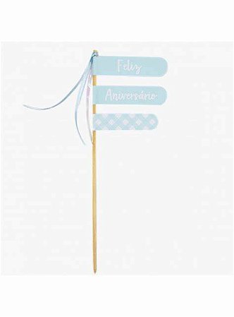 Topo para bolo feliz aniversário (1un)