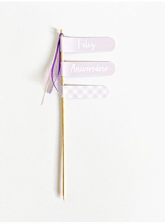 Topo para bolo feliz aniversário (1un)
