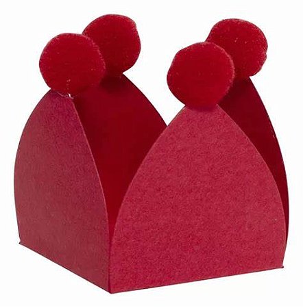 Forminha para doces com pompom Vermelho (20 und)