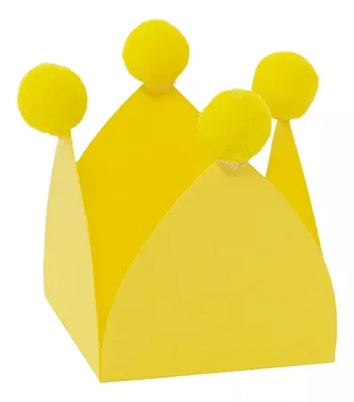 Forminha para doces com pompom Amarelo (20 und)