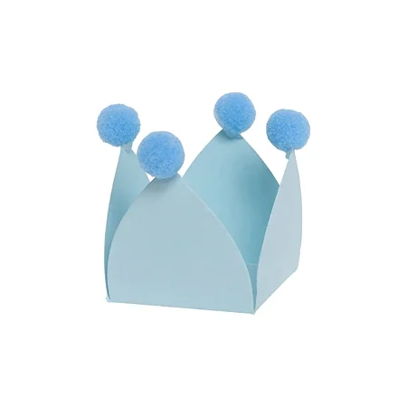Forminha para doces com pompom Azul claro (20 und)