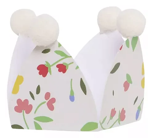 Forminha para doces com pompom jardim floral (20 und)