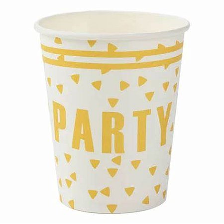 Copo de papel party dourado (10 und)