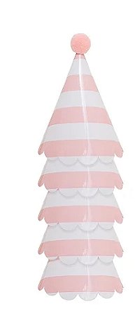 Chapéu de festa listra rosa (5 unidades)