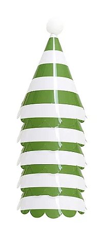 Chapéu de festa listra verde oliva (5 unidades)