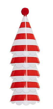 Chapéu de festa listra vermelho (5 unidades)