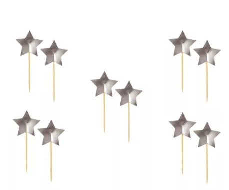 Toppers estrela prata (10 und)