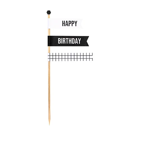 Topo de bolo happy birthday grid (1 und)