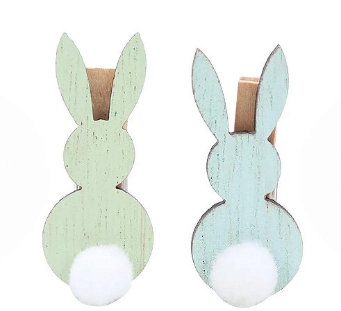 Prendedor coelhos com pompom (8un)