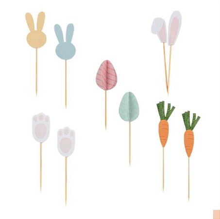 Toppers para doces elementos páscoa (10un)