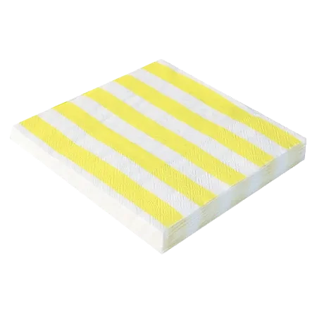 Guardanapo de papel listras amarela (20 unidades)