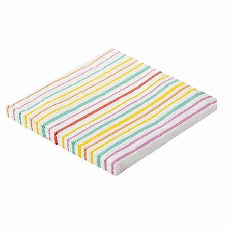 Guardanapo de papel listras colorido (20 unidades)