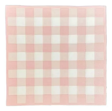 Guardanapo de papel xadrez vichy rosa (20 un)