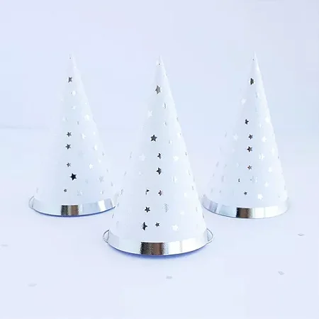 Chapéu de festa estrela prata (5 und)