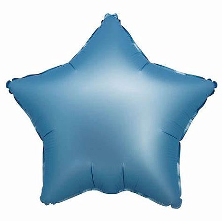Balão cromado de estrela azul bebe (1 un)