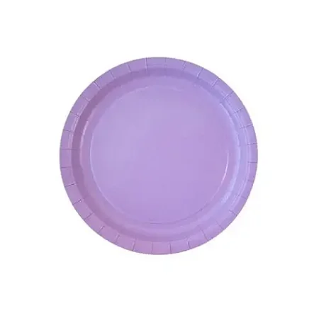 Prato de papel redondo lilás (10 un)
