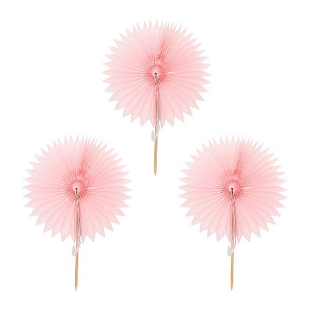 Mini Leque toppers rosa iogurte (3 und)